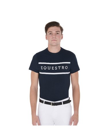 T-shirt uomo slim fit con scritta a contrasto