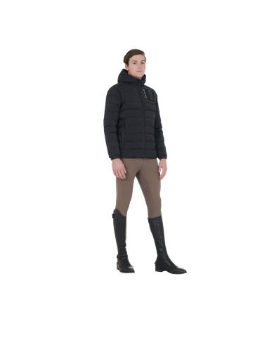 Giacca piumino uomo tessuto elasticizzato con patch siliconica Giacca piumino uomo tessuto elasticizzato con patch siliconica