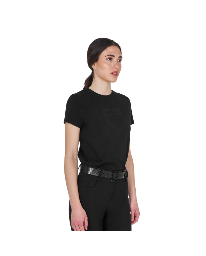 WOMEN S GLOSSY LOGO COTTON T-SHIRT