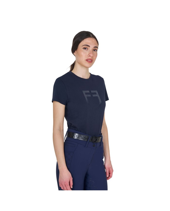 WOMEN S GLOSSY LOGO COTTON T-SHIRT