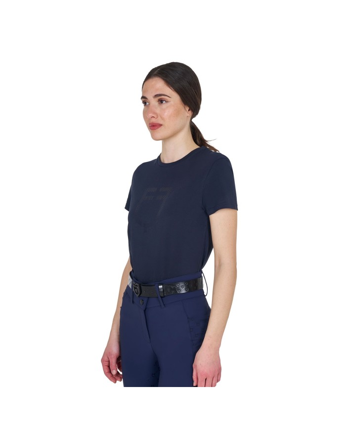 WOMEN S GLOSSY LOGO COTTON T-SHIRT