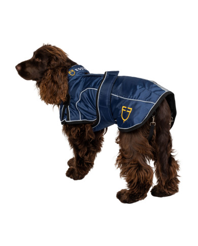 Cappotto per cane con piping catarifrangente Cappotto per cane con piping catarifrangente