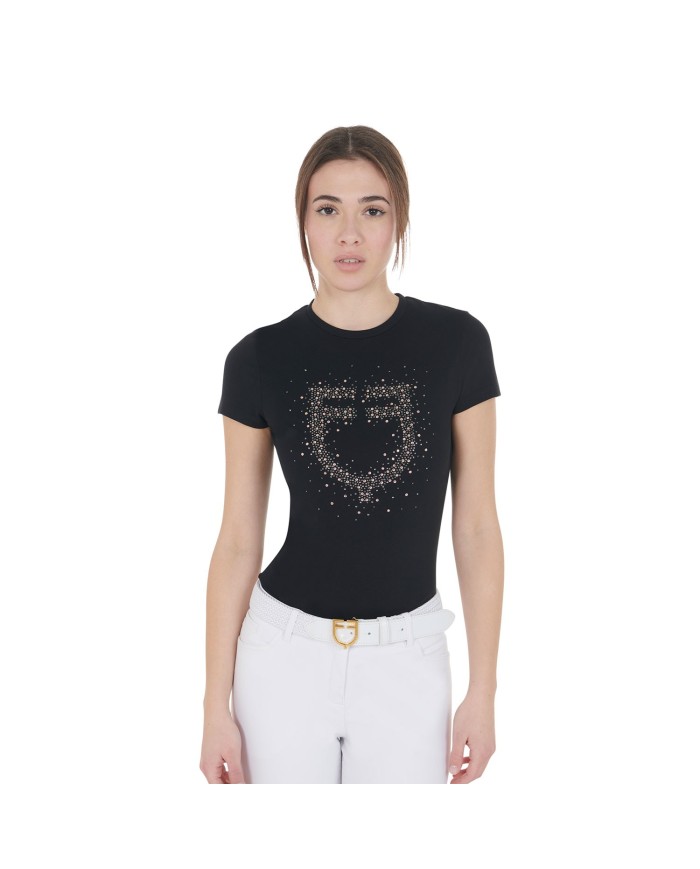 WOMEN S PINK DIAMOND LOGO COTTON T-SHIRT