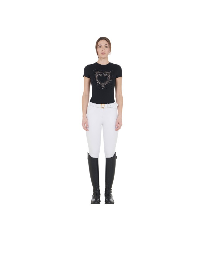 WOMEN S PINK DIAMOND LOGO COTTON T-SHIRT