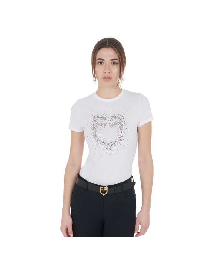 WOMEN S PINK DIAMOND LOGO COTTON T-SHIRT