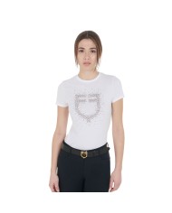 WOMEN S PINK DIAMOND LOGO COTTON T-SHIRT