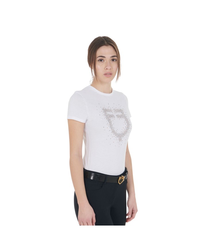 WOMEN S PINK DIAMOND LOGO COTTON T-SHIRT
