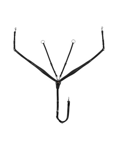 LEATHER FANCY STITCHED BREASTPLATE WITH REMOVABLE MARTINGALE