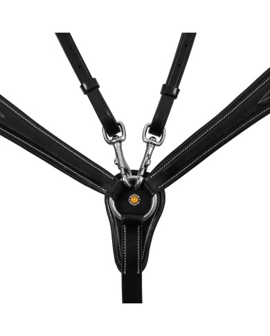 LEATHER FANCY STITCHED BREASTPLATE WITH REMOVABLE MARTINGALE