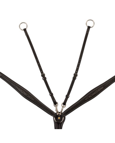 LEATHER FANCY STITCHED BREASTPLATE WITH REMOVABLE MARTINGALE