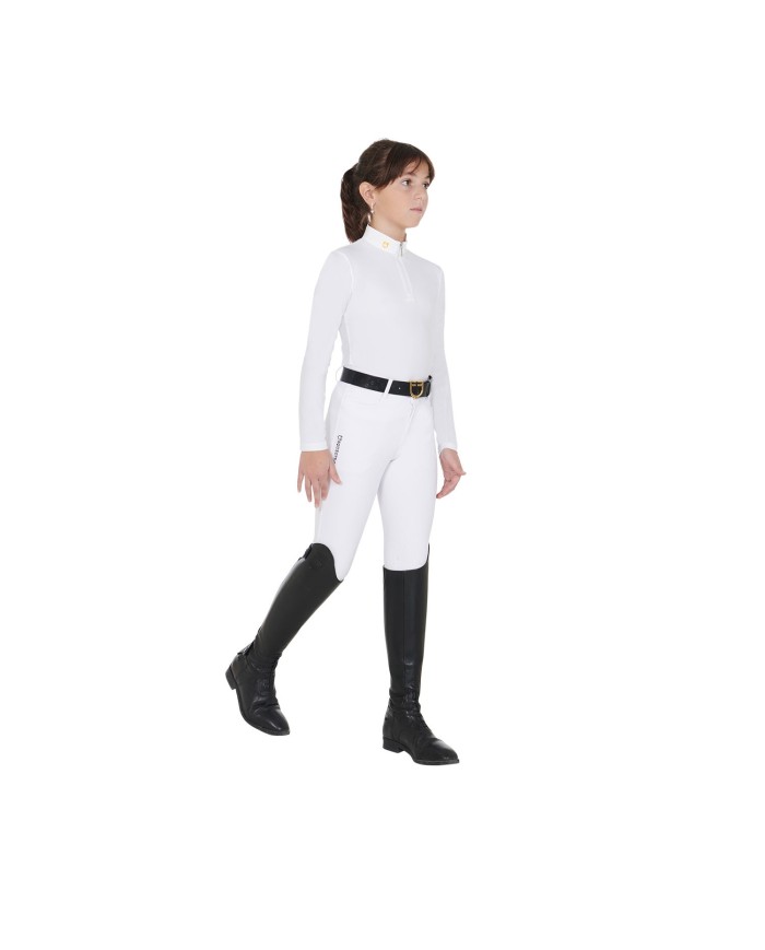 POLO BAMBINA EQUESTRO ZIP MANICA LUNGA MODELLO WARM+