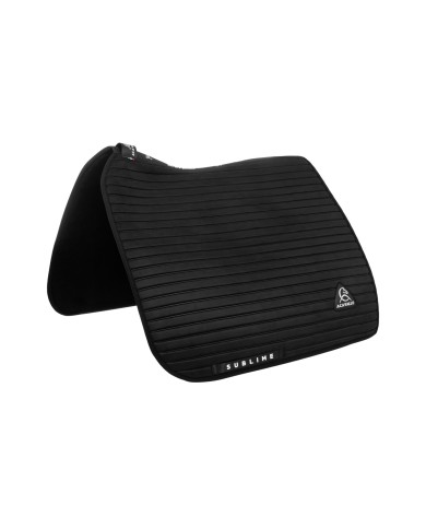 STRIPE SUEDE DRESSAGE SADDLE PAD W/SQUARE BACK CORNER