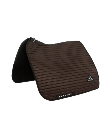 STRIPE SUEDE DRESSAGE SADDLE PAD W/SQUARE BACK CORNER