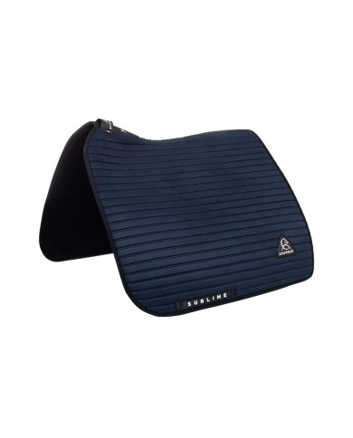 STRIPE SUEDE DRESSAGE SADDLE PAD W/SQUARE BACK CORNER