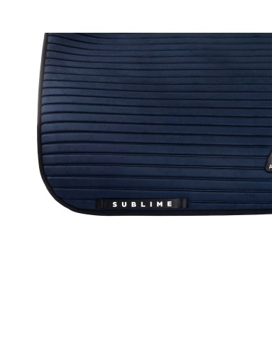 STRIPE SUEDE DRESSAGE SADDLE PAD W/SQUARE BACK CORNER