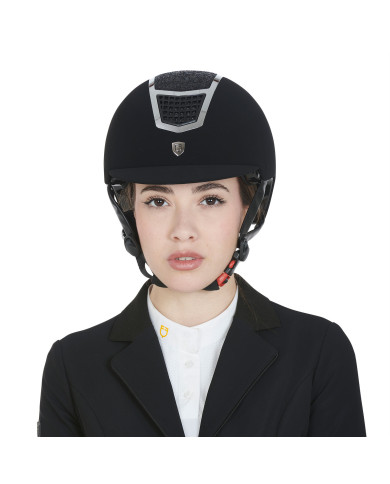 Cap ultra-light in velluto con strass