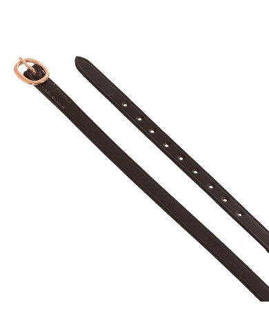 LACCIOLINI PER SPERONI IN CUOIO EQUESTRO FIBBIA ROSE GOLD