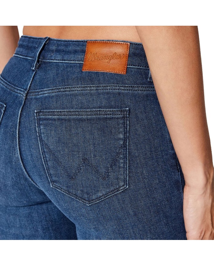 JEANS WRANGLER DONNA SKINNY AUTHENTIC BLUE ELASTICIZZATO W28KZM23Z