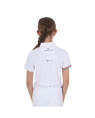 GIRL S COMPETITION POLO ZIP SS FLAG EQUESTROxFISE