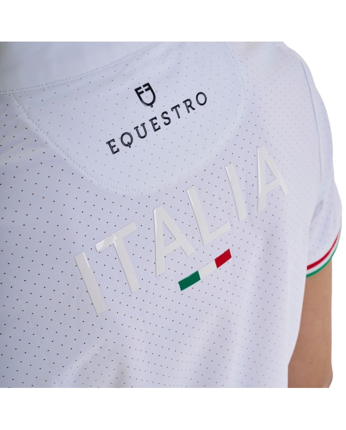 GIRL S COMPETITION POLO ZIP SS FLAG EQUESTROxFISE