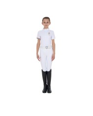 GIRL S COMPETITION POLO ZIP SS FLAG EQUESTROxFISE