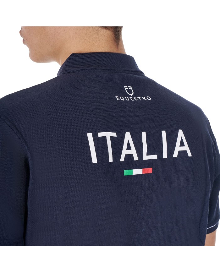 MEN S COTTON PIQUET POLO SHIRT SS BUTTONS EQUESTROxFISE