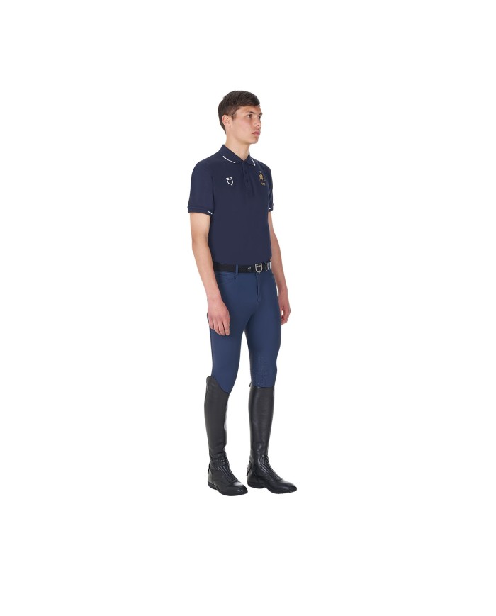 MEN S COTTON PIQUET POLO SHIRT SS BUTTONS EQUESTROxFISE