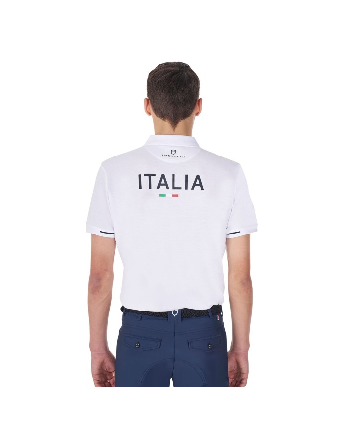 MEN S COTTON PIQUET POLO SHIRT SS BUTTONS EQUESTROxFISE