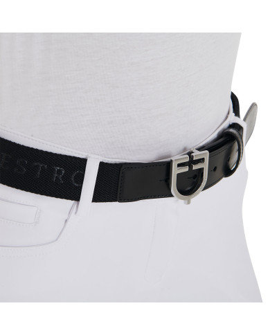 Cintura in cuoio con elastico e scritta Cintura in cuoio con elastico e scritta