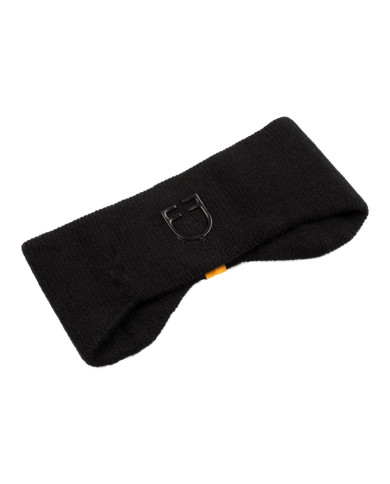 Paraorecchie unisex lana a costine con logo Paraorecchie unisex lana a costine con logo