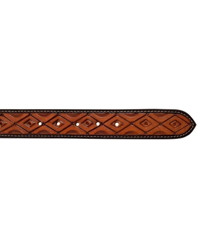 UNISEX WESTERN BEADED BELT AND BRASS BUCKLE