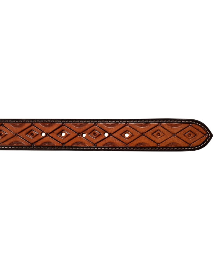 UNISEX WESTERN BEADED BELT AND BRASS BUCKLE