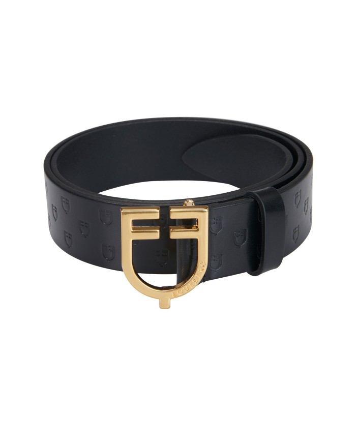 CINTURA IN CUOIO LOGATA CON FIBBIA LOGO