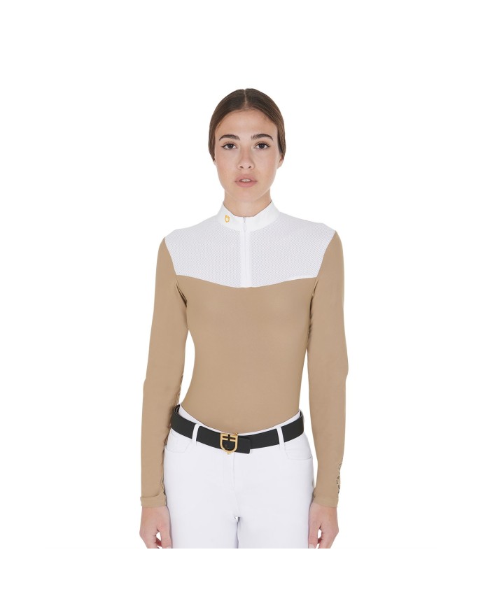 WOMAN COMPETITION LS ZIP SHIRT 1/2 MESH