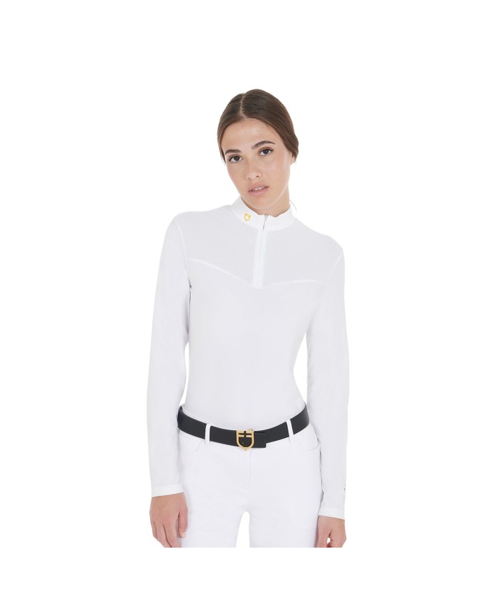 WOMAN COMPETITION LS ZIP SHIRT 1/2 MESH
