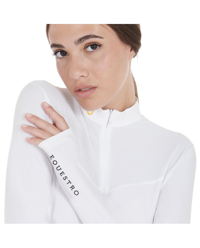 WOMAN COMPETITION LS ZIP SHIRT 1/2 MESH