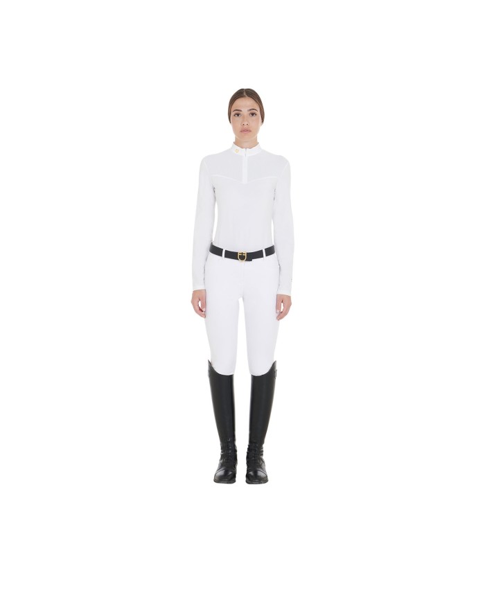 WOMAN COMPETITION LS ZIP SHIRT 1/2 MESH