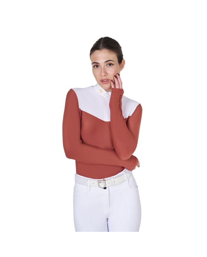WOMAN COMPETITION LS ZIP SHIRT 1/2 MESH