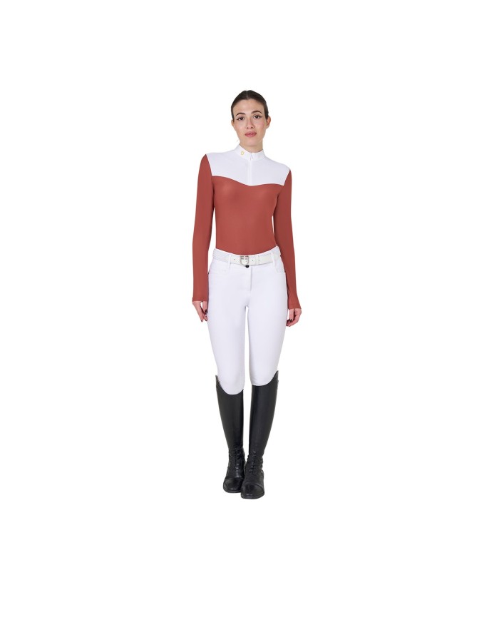 WOMAN COMPETITION LS ZIP SHIRT 1/2 MESH