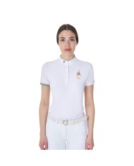 WOMEN S COMPETITION POLO SS FLAG BUTTONS EQUESTROxFISE