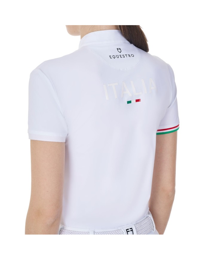 WOMEN S COMPETITION POLO SS FLAG BUTTONS EQUESTROxFISE