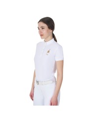 WOMEN S COMPETITION POLO SS FLAG BUTTONS EQUESTROxFISE