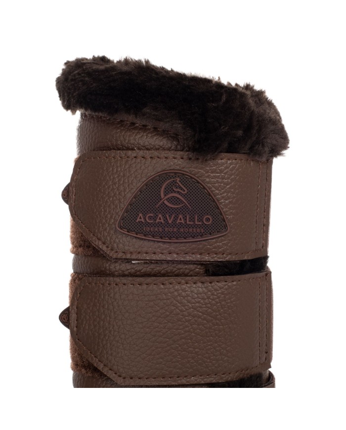 ACAVALLO HIND BRUSHING HORSE BOOTS W/SYNTHETIC FUR W/TRIPLE