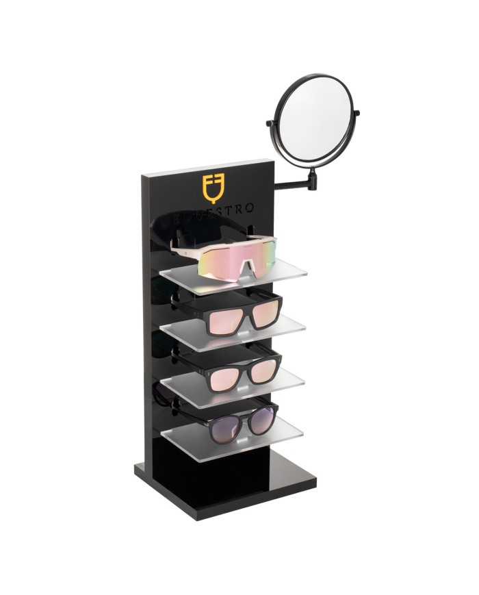 ACRYLIC SUNGLASSES STAND LASER CUTTING LOGO + MIRROR