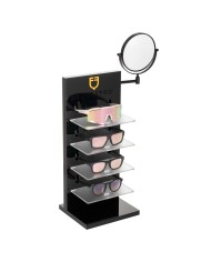 ACRYLIC SUNGLASSES STAND LASER CUTTING LOGO + MIRROR