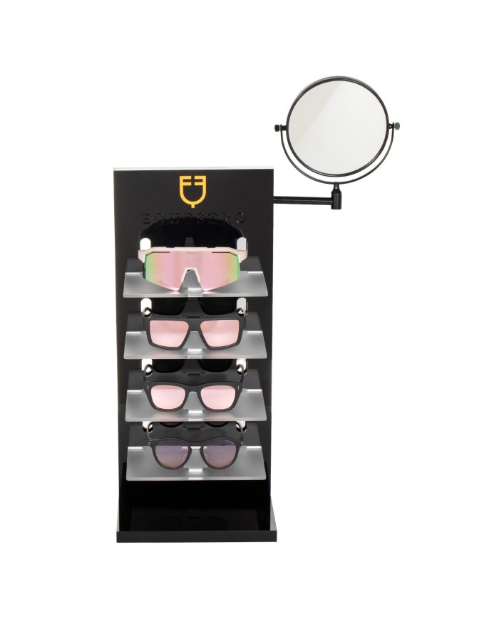 ACRYLIC SUNGLASSES STAND LASER CUTTING LOGO + MIRROR