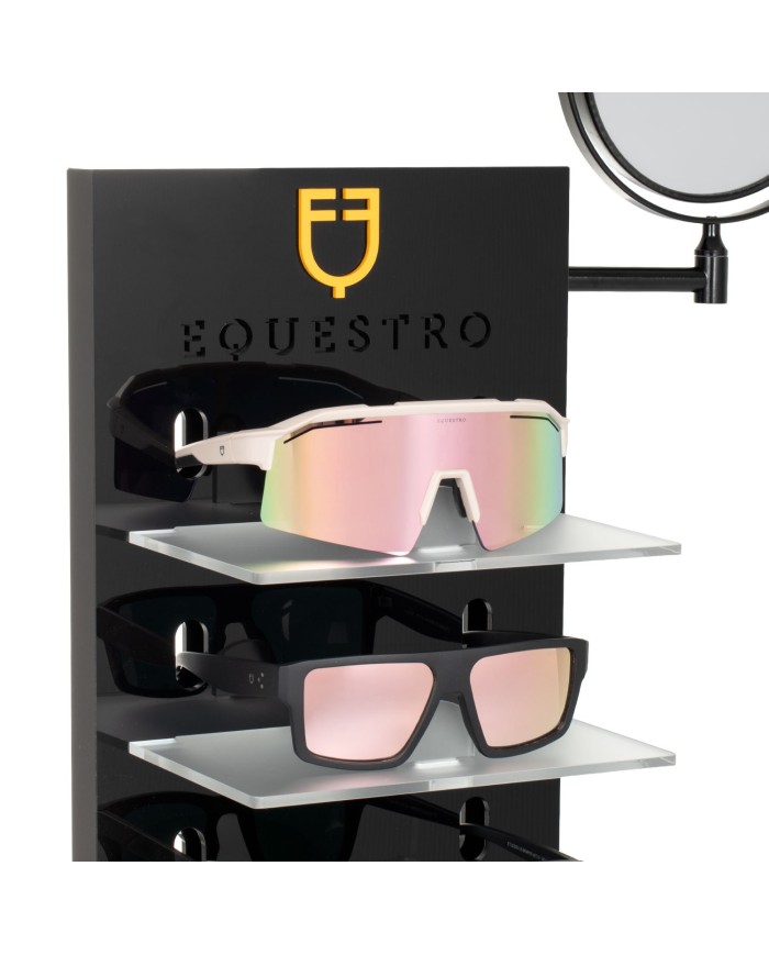 ACRYLIC SUNGLASSES STAND LASER CUTTING LOGO + MIRROR