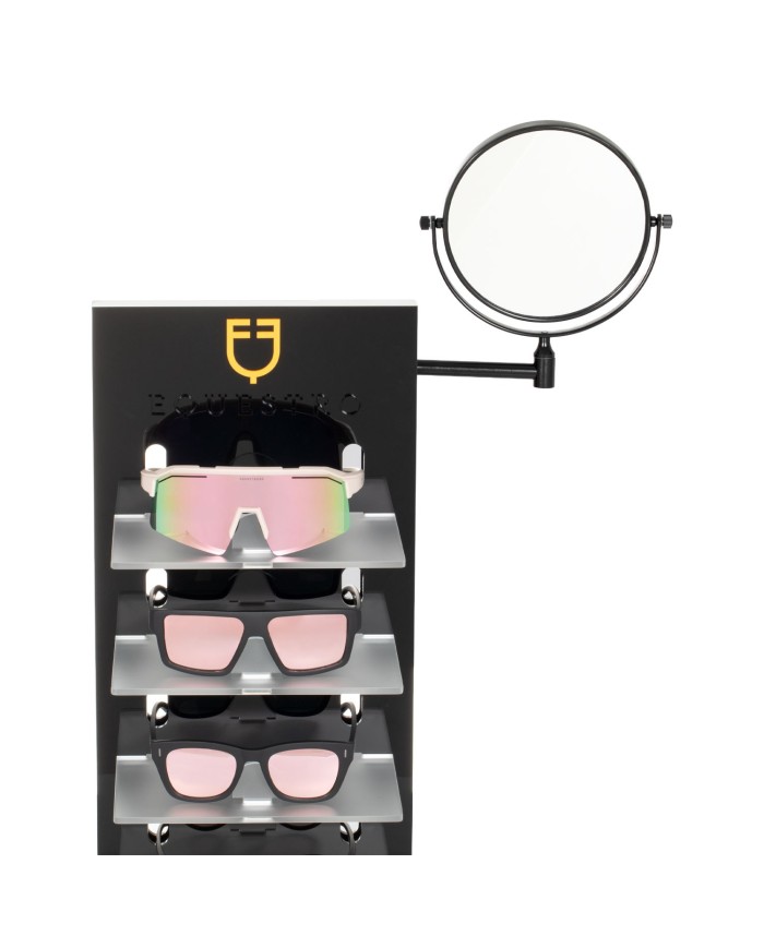 ACRYLIC SUNGLASSES STAND LASER CUTTING LOGO + MIRROR