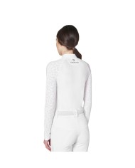 WOMEN S TULLE STRETCH COMPETITION POLO SHIRT LS ZIP