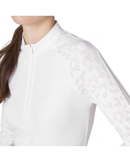 WOMEN S TULLE STRETCH COMPETITION POLO SHIRT LS ZIP